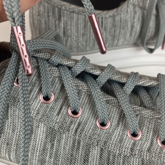 Keds Triple Kick Heathered Stripe Knit Light Grey Platform Sneakers Size 10 - Picture 13 of 16